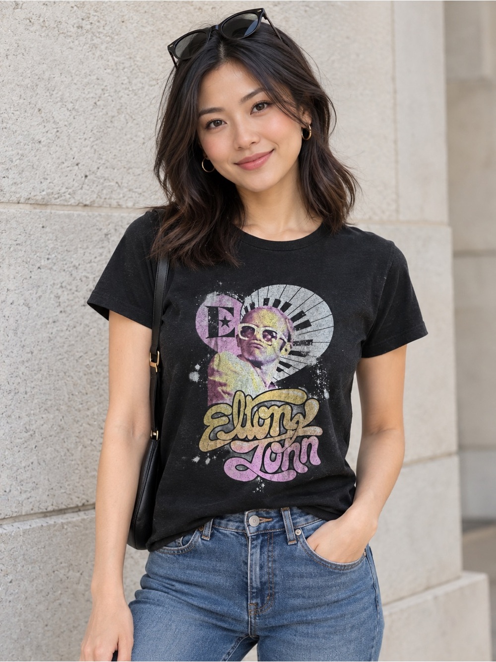 ELTON JOHN Graphic Youth Black Tee